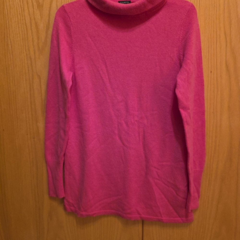 Talbots Bright Pink Turtleneck Sweater